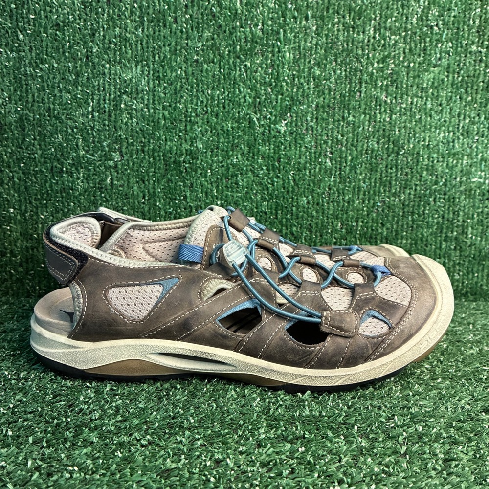 ECCO Biom Delta Sporty Leather Bungee Hiking Fisherman Sandals Brown Women 9-9.5